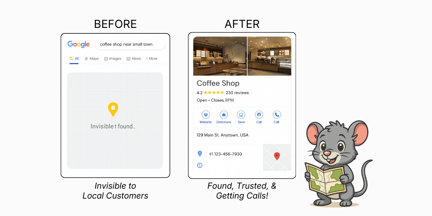 Before and after: a business going from invisible on Google to found, trusted, and getting calls